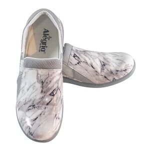 Alegria Duet Gray and White Marble Print Slip Ons Sz EU 42/US 12 EUC Comfort